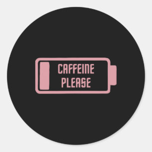Mens Gym Pump Cover Caffeine Please Pink Coffee An Classic Round Sticker
