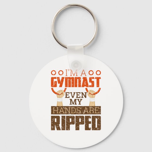 Mens Gymnastics Boy Gymnast Hands Ripped Rings Key Ring (Front)