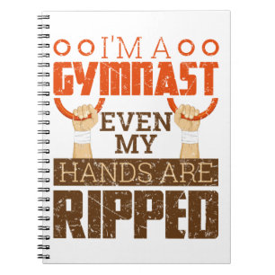 Mens Gymnastics Boy Gymnast Hands Ripped Rings Notebook