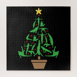 Men's Gymnastics Christmas Tree Jigsaw Puzzle