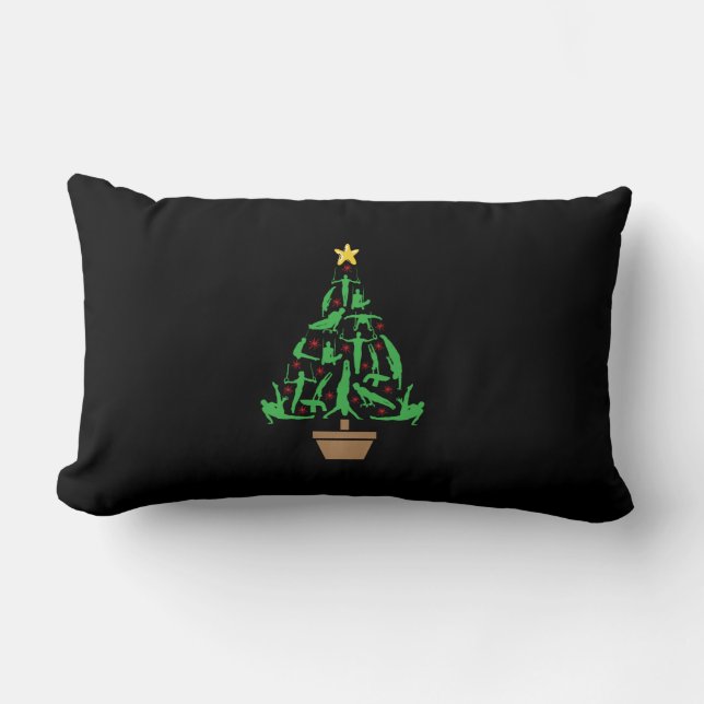 Men's Gymnastics Christmas Tree Lumbar Cushion (Front)