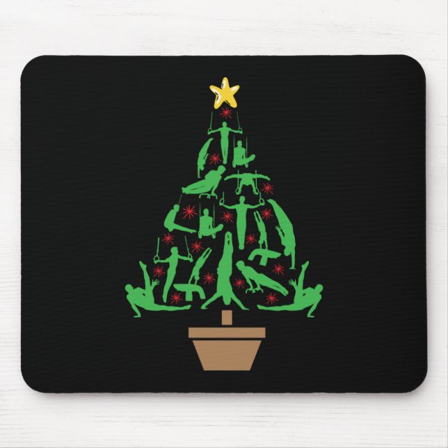 Men's Gymnastics Christmas Tree Mouse Pad (Front)