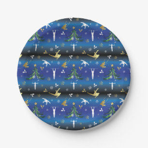 Men's Gymnastics Christmas Tree Snowflake Paper Plate