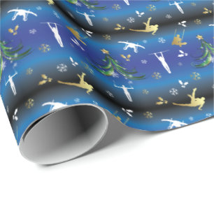 Mens Gymnastics Christmas Tree Wrapping Paper