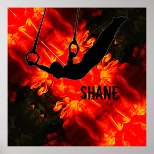 Men's Gymnastics - Lava Destructive Boys Custom Poster