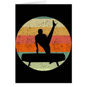 Mens Gymnastics Male Gymnast at Sunset Card