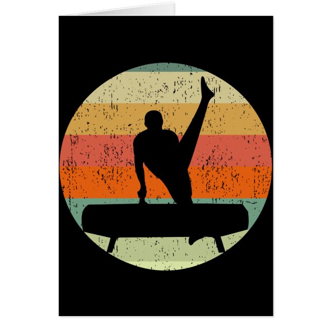 Mens Gymnastics Male Gymnast at Sunset Card (Front)