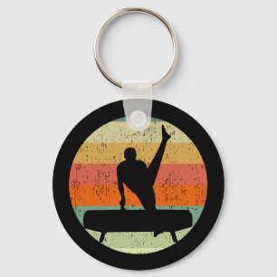 Mens Gymnastics Male Gymnast at Sunset Key Ring