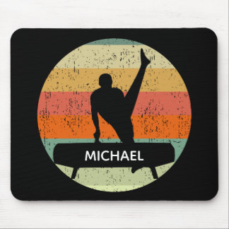Mens Gymnastics Male Gymnast Sunset Monogram Mouse Pad