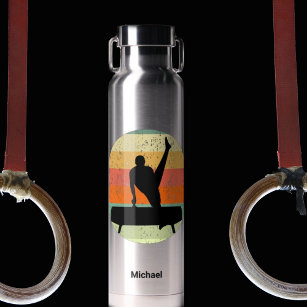 Mens Gymnastics Male Gymnast Sunset Personalised Water Bottle