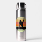 Mens Gymnastics Male Gymnast Sunset Personalised Water Bottle (Back)