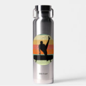 Mens Gymnastics Male Gymnast Sunset Personalised Water Bottle (Front)
