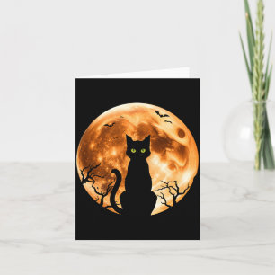 Mens Halloween Cat Moon Black Cat Night Bat Card