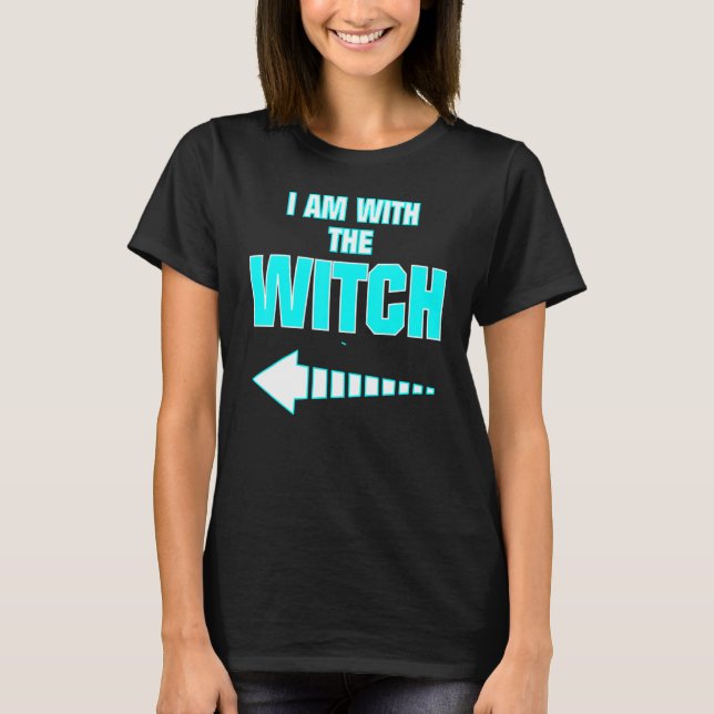 Mens   Halloween For Men I´m With The Witch Sarcas T-Shirt (Front)