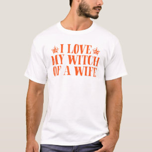 Mens Halloween Husband I Love My Witch Of A Wife T-Shirt