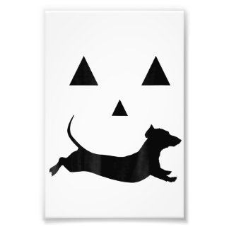 Mens Halloween Pumpkin Dachshund Jack-O-Lantern  C Photo Print