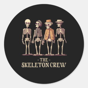 Men's Halloween Skeleton Crew  Classic Round Sticker