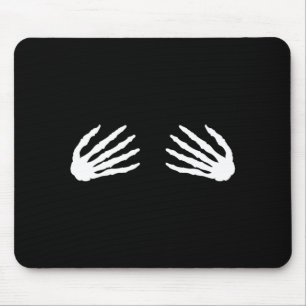 Mens Halloween Skeleton Hand Bra Costume Cute Mouse Pad
