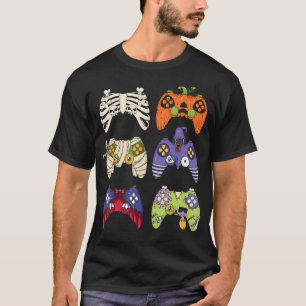 Mens Halloween Skeleton Zombie Gaming Controller M T-Shirt