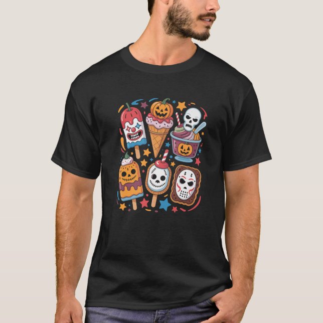Mens Halloween Summer Popsicle Halloween Ice Cream T-Shirt (Front)
