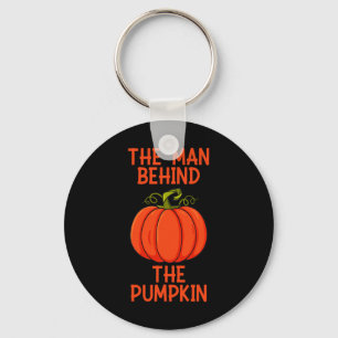 Mens Halloween The Man Behind The Pumpkin Key Ring