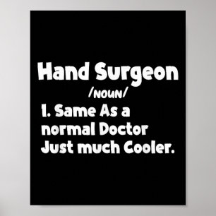 Mens Hand Surgeon Definition Surgery Doctor Hand S Poster