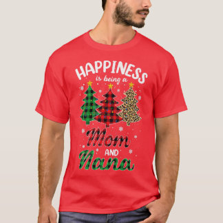 Mens Happiness is being a Mum and Memaw Leopard Ch T-Shirt