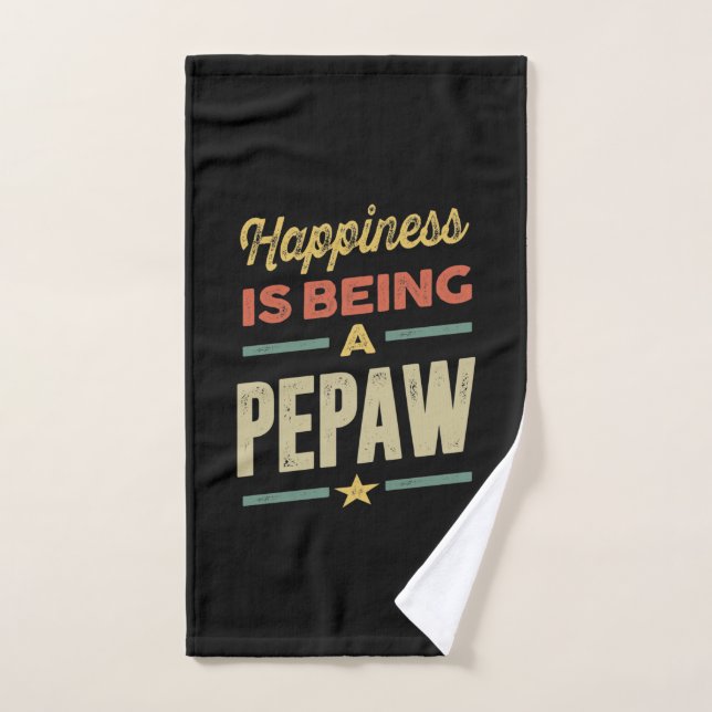 Mens Happiness is Being a Pepaw - Father Grandpa Hand Towel (Hand Towel)