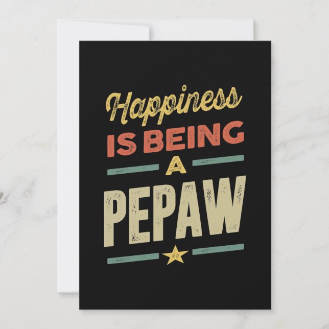 Mens Happiness is Being a Pepaw - Father Grandpa Thank You Card (Front)