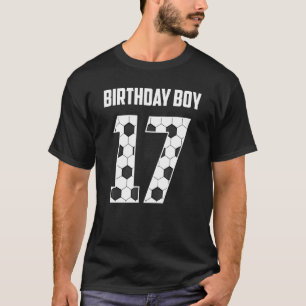 Mens Happy Birthday 17th 17 Year Old Soccer Boys K T-Shirt
