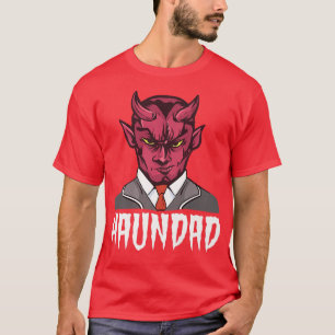 Mens Haunted Halloween Portrait Graphic Man Devil T-Shirt