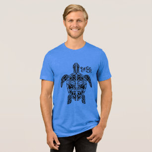 Men's Hawaiian Turtle T-Shirt Tri-Blend Shirt