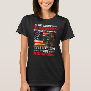 Mens He Served He Sacrificed He Is My Hero Proud V T-Shirt