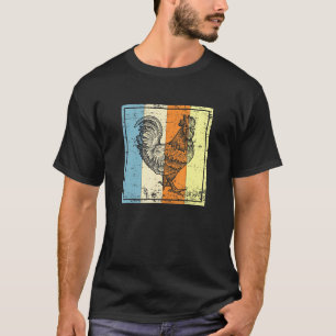 Mens Heartbeat Ecg Rooster Chicken Hen Farm Poultr T-Shirt