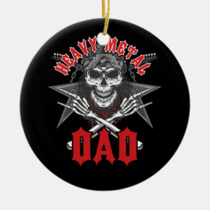Mens Heavy Metal Dad Rock Band Metalhead Heavy Mus Ceramic Ornament