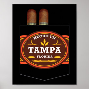 Mens hecho en tampa cigar lover ybor city tampa poster