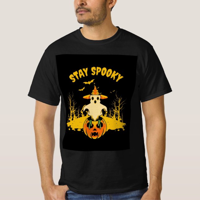 mens helloween stay spooky design t shirt  (Front)