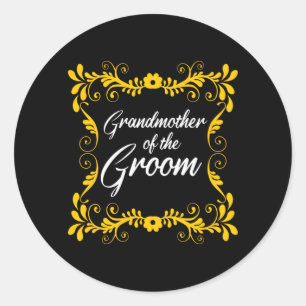 Mens Hen Party Grandmother Of The Groom Team Crew Classic Round Sticker