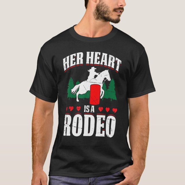 Mens Her Heart Is A Rodeo Barrel Racing Western Ro T-Shirt (Front)