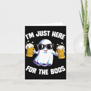 Mens Here For The Boos Funny Halloween Ghost Men Card