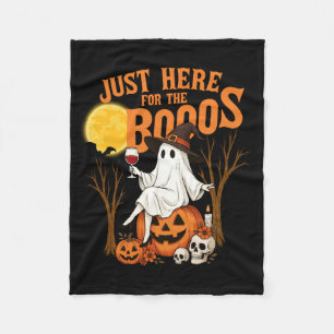 Mens Here For The Boos Halloween Funny Women Ghost Fleece Blanket