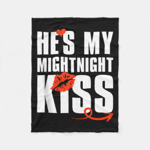 Mens He's My Midnight Kiss Happy New Year Matching Fleece Blanket