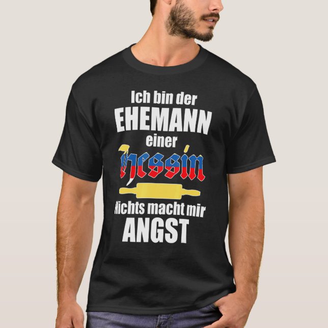 Mens  Hessen Saying Husband Einer Hessin Hesse T-Shirt (Front)