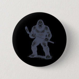 Mens Hockey Bigfoot Youth Boys Field Hockey Player 6 Cm Round Badge