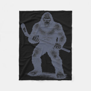 Mens Hockey Bigfoot Youth Boys Field Hockey Player Fleece Blanket