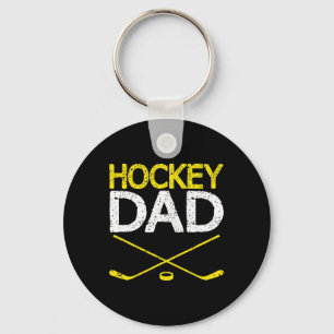 Mens Hockey Dad Vintage Fathers Day Summer Winter Key Ring