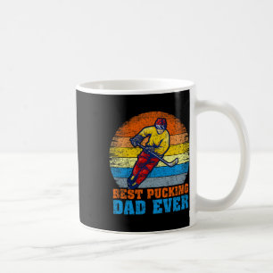 Mens Hockey Player Vintage Best Pucking Dad Ever F Coffee Mug
