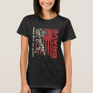 Mens Home Of The Free Because Of The Brave Usa Fla T-Shirt