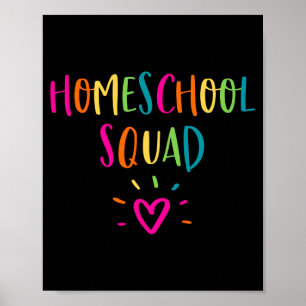 Mens homeschool squad cute mum teacher parent poster