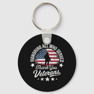 Mens Honouring Who Served Thank Veterans Day Key Ring